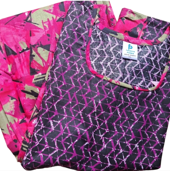 100% Cotton Pure Gown Nighty ( Combo of 2) - Picture 2 of 4